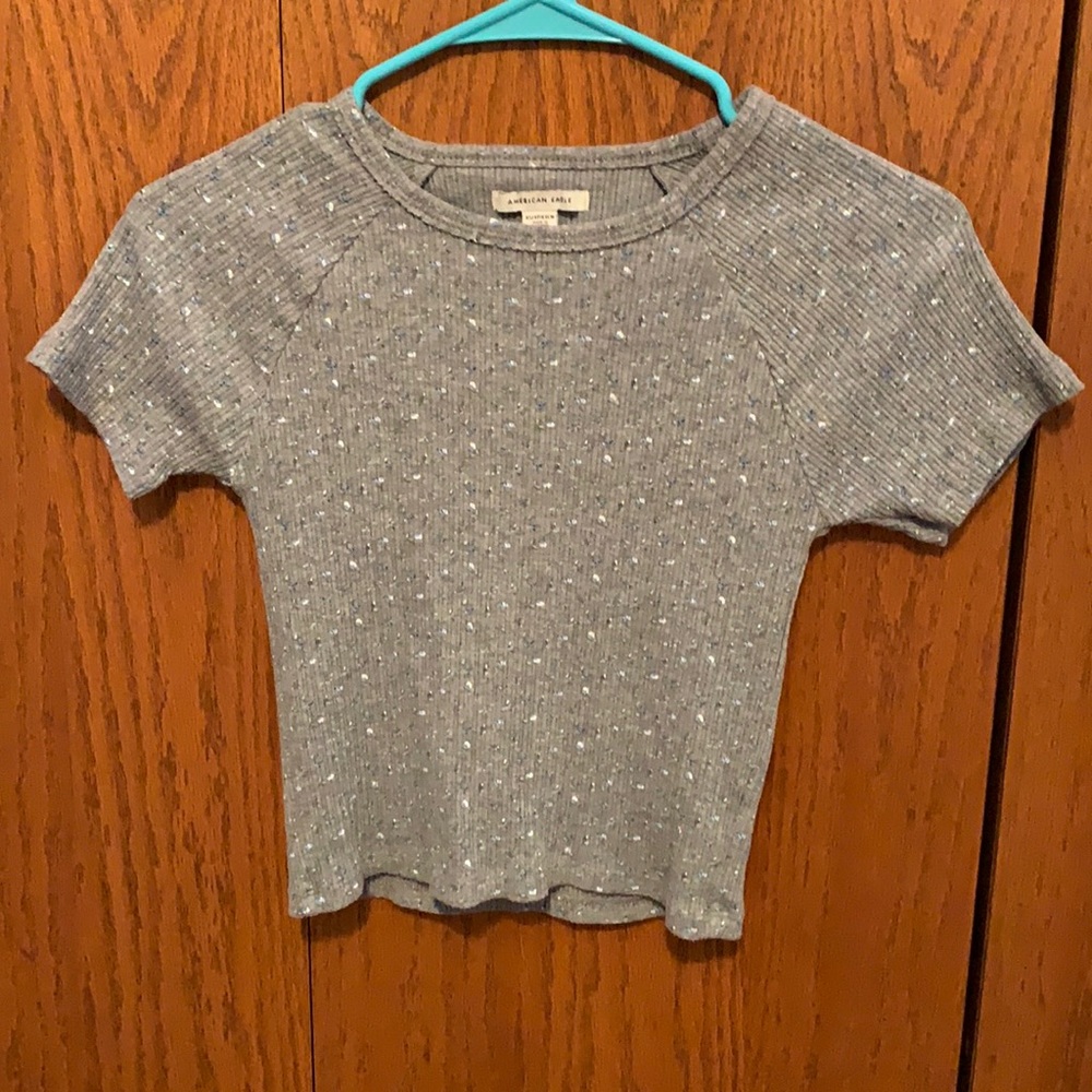 Cropped American Eagle gray t-shirt
